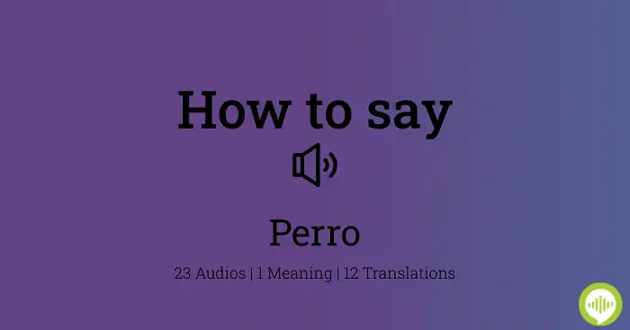 How to Pronounce Perro