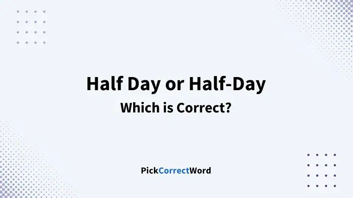 To say time or half a day