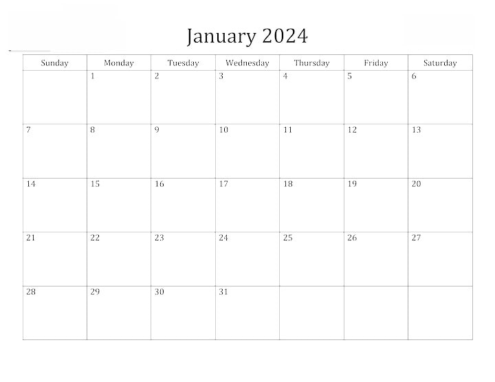 january 2024 calendar